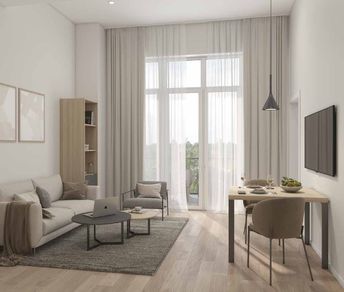 Wohn- und Essbereich eines Appartements